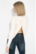 Свитер женский с разрезом на спине 133V001 молочный