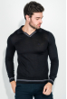 Пуловер мужской однотонный 50PD338 черный