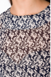 Шифоновая женская блуза 148P9007 темно-синий / бежевый