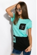 Футболка женская двухцветная 317F081 бирюзовый Футболка женская двухцветная 317F081 бирюзовый