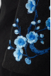 Пальто женское нашивки цветочных веток, рукав три четверти 69PD970 черный