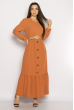 Легкое однотонное платье  640F001-1 персиковый