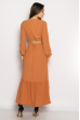 Легкое однотонное платье  640F001-1 персиковый