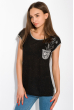 Легкая женская футболка 148P045 черный / серый меланж
