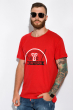 Хлопковая мужская футболка 134P016 красный
