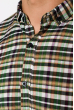 Рубашка в клетку 511F046 с длинным рукавом бежево-зеленый