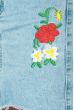 Юбка женская джинс с цветочной нашивкой 994K002 голубой