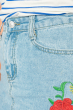Юбка женская джинс с цветочной нашивкой 994K002 голубой