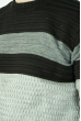 Свитер  трехцветный 85F730 черно-серый