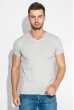 Футболка мужская c V-образным вырезом 201F012 светло-серый