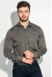 Рубашка мужская двойной воротник в полоску 50PD15601 черно-карамельный