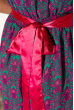 Платье женское с атласным поясом 964K037 малиново-зеленый