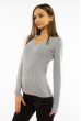 Пуловер женский с V-образным вырезом 618F401 стальной