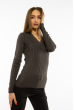 Пуловер женский с V-образным вырезом 618F401 грифельный