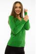 Пуловер женский с V-образным вырезом 618F401 зеленый