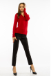 Пуловер женский с V-образным вырезом 618F401 красный