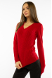 Пуловер женский с V-образным вырезом 618F401 красный