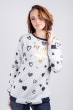Толстовка женская принтованная 32P002-1 белый