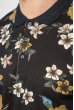 Поло мужское цветочный принт натуральный хлопок 230F029 черно-бежевый