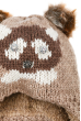 Шапка детская утепленная, с изображениями животных 65P0028 junior бежево-коричневый