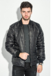 Куртка мужская демисезон 491F003 черно-изумрудный