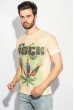 Футболка мужская с крупным принтом 435F002-1 песочный