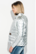 Куртка женская на одной кнопке, однотонная и металлик 69PD1050 серебро