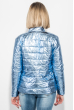 Куртка женская на одной кнопке, однотонная и металлик 69PD1050 голубой металик