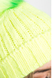 Шапка женская в неоновых оттенках, с пампоном 65PF0018-1 лимонный неон