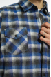 Рубашка в клетку 201P021 синий-серый