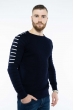 Стильный мужской джемпер  520F1103 чернильный