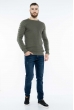 Стильный мужской джемпер  520F1103 хаки