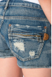 Шорты женские джинсовые с кожаными вставками 101V001 синий