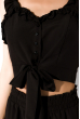 Кокетливый костюм (юбка и топ) 120PVC235 черный