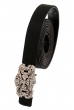 Ремень женский с камнями на пряжке 000KO062 черный