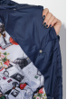 Куртка женская удлиненная, с глубоким капюшоном 69PD811 темно-синий