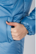 Куртка женская удлиненная, с глубоким капюшоном 69PD811 темно-голубой