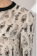 Блузка женская шифоновая с рисунком  64PD68 крем-черный , девочки