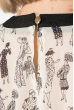 Блузка женская шифоновая с рисунком  64PD68 крем-черный , девочки