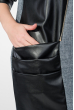 Платье женское (батал) комбинация фактур 74PD323 черный-джинс меланж