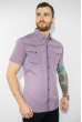 Рубашка в мелкую полоску 199P0228 фиолетово-сиреневый