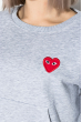 Свитшот женский с нашивкой «Сердце»  82PD407-2 меланж (серый)
