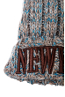 Шапка женская вязанная с нашивкой 259V001-2 серо-голубой