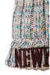 Шапка женская вязанная с нашивкой 259V001-2 бежево-сизый