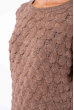 Свитер с необычной вязкой 32P21-1611 коричневый