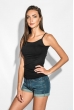 Майка-топ женская однотонная на бретелях 296F010 черный