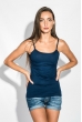 Майка-топ женская однотонная на бретелях 296F010 синий