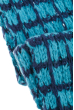 Снуд вязанный, в двухцветную клетку 73PD005 сине-бирюзовый