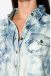 Блуза стильная на завязках  83P1622 голубая варенка