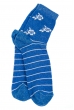Носки женские с цветочками 120PNS018 голубой / белый